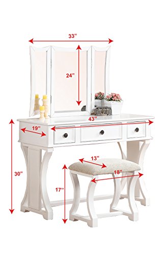 VA00044 modern dressing table with mirrors