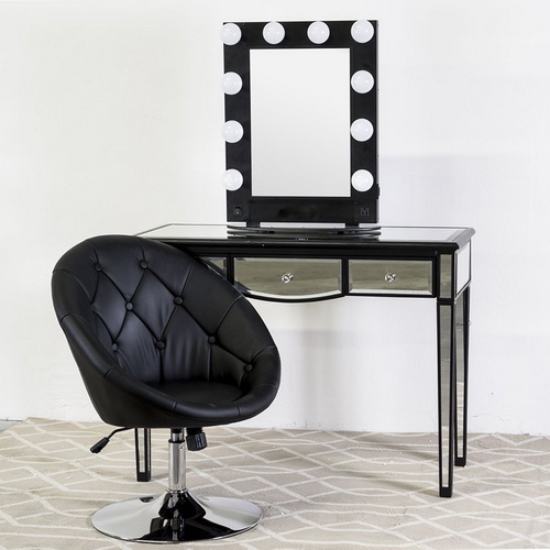 VA00100 wooden dressing table with mirror and stool