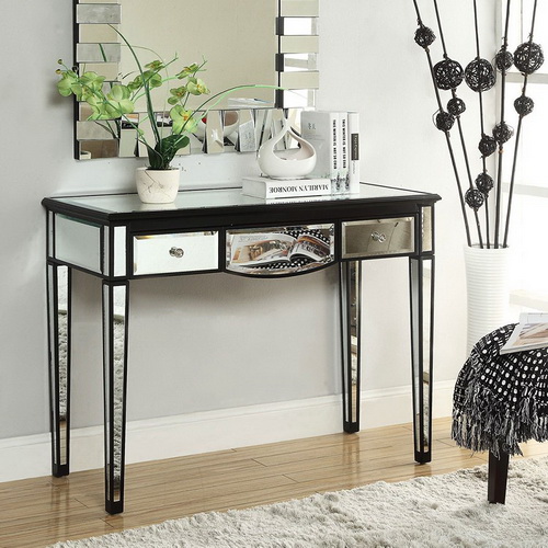 VA00101 wooden dressing table with mirror and stool