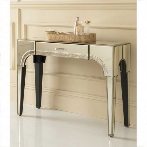 VA00105 wooden dressing table with mirror and stool